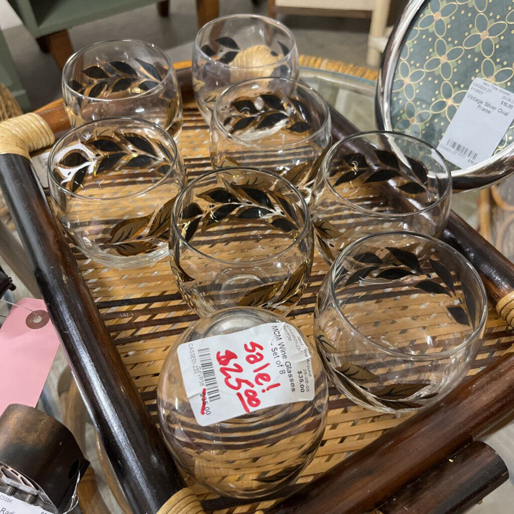 MCM Wine Glasses - Set of 8