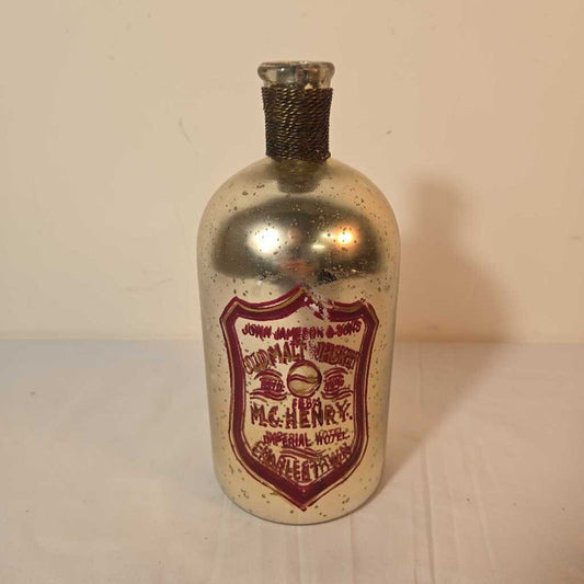 OLD MALT WHISKEY MERCURY GLASS BOTTLE