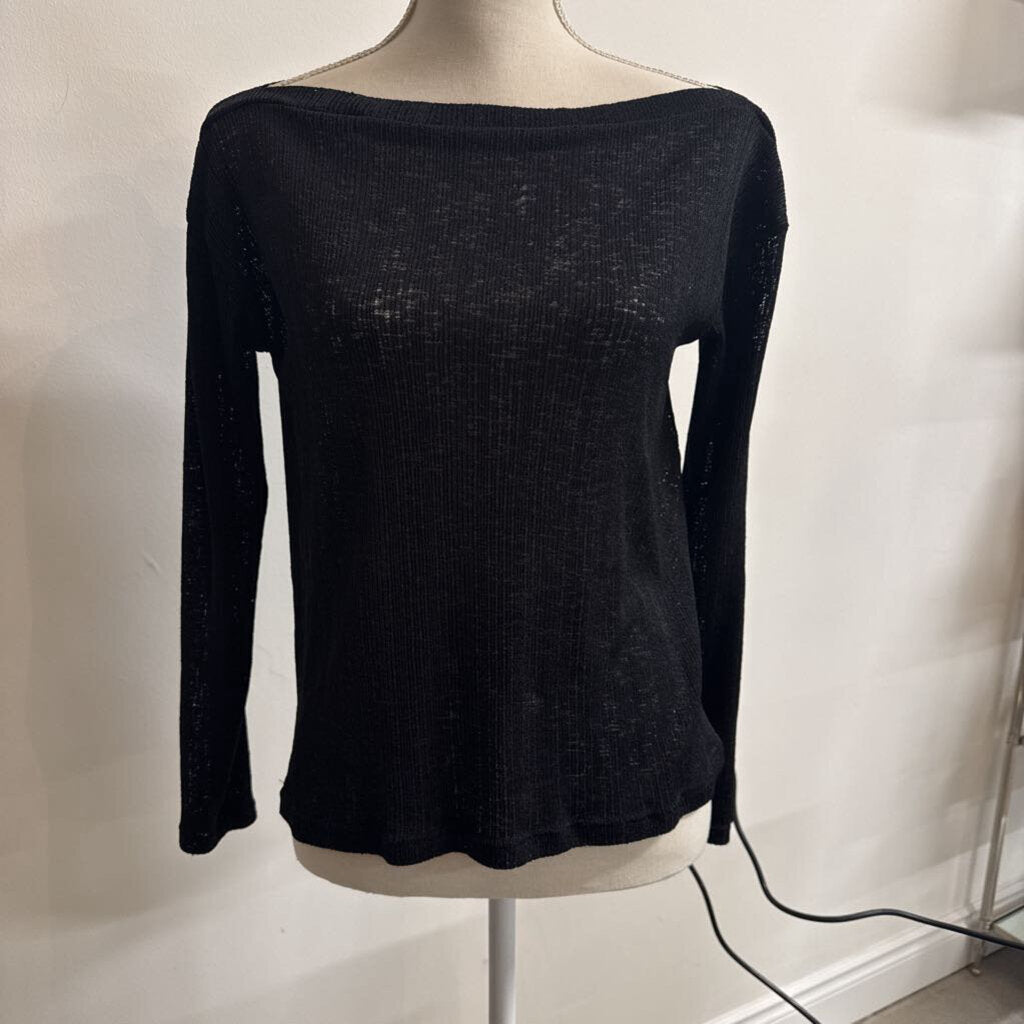 BLACK SHEER OFF SHOULDER TOP