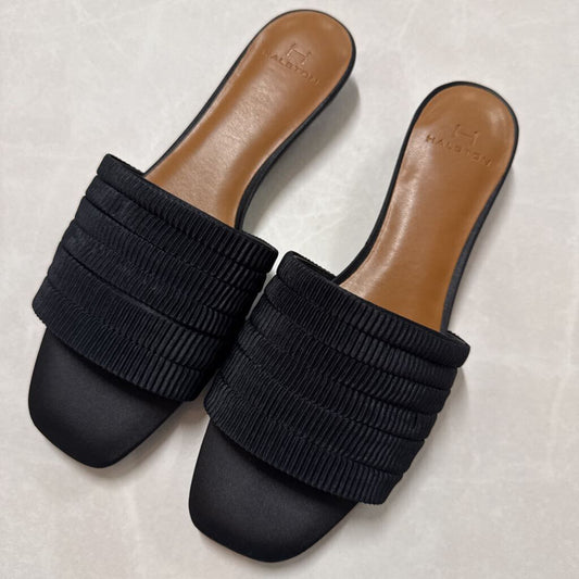 NEVER WORN HALSTON BLACK SLIDES