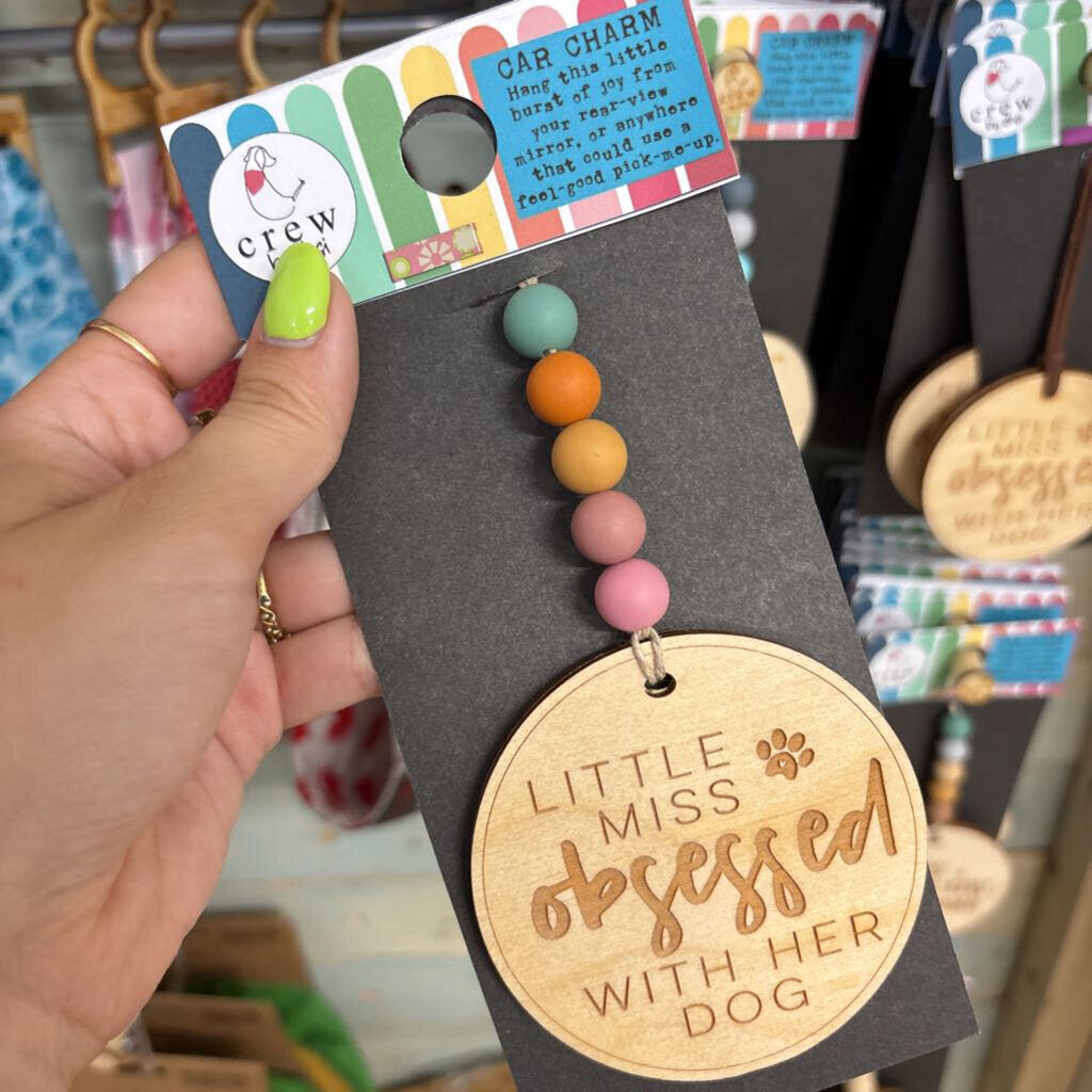 Car Charm - Little MIss Obsessed with her Dog