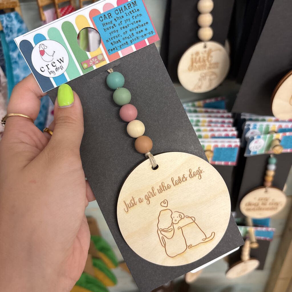 Car Charm - Just a girl who loves dogs (sit)