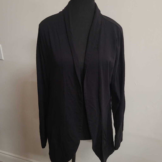 BLACK OPEN FRONT CARDIGAN