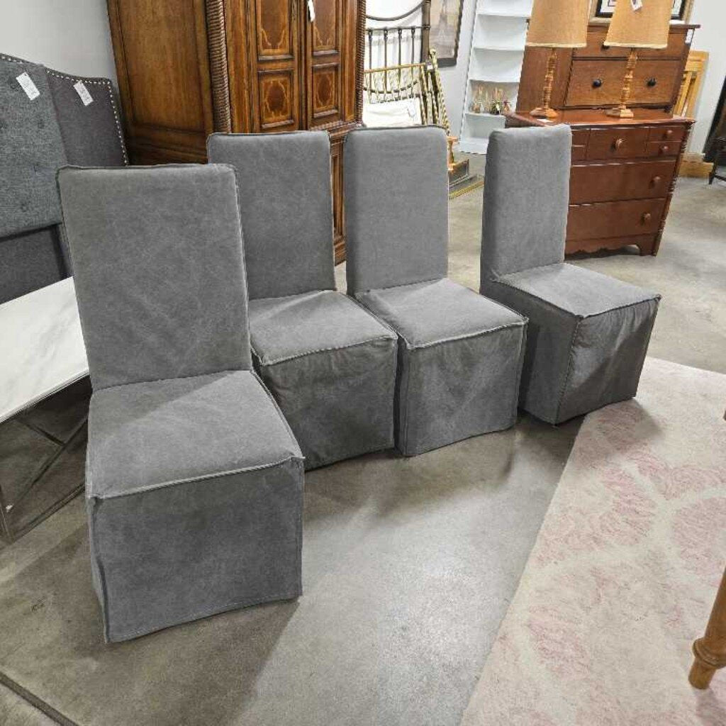S/4 SLIP COVER DINING CHAIRS