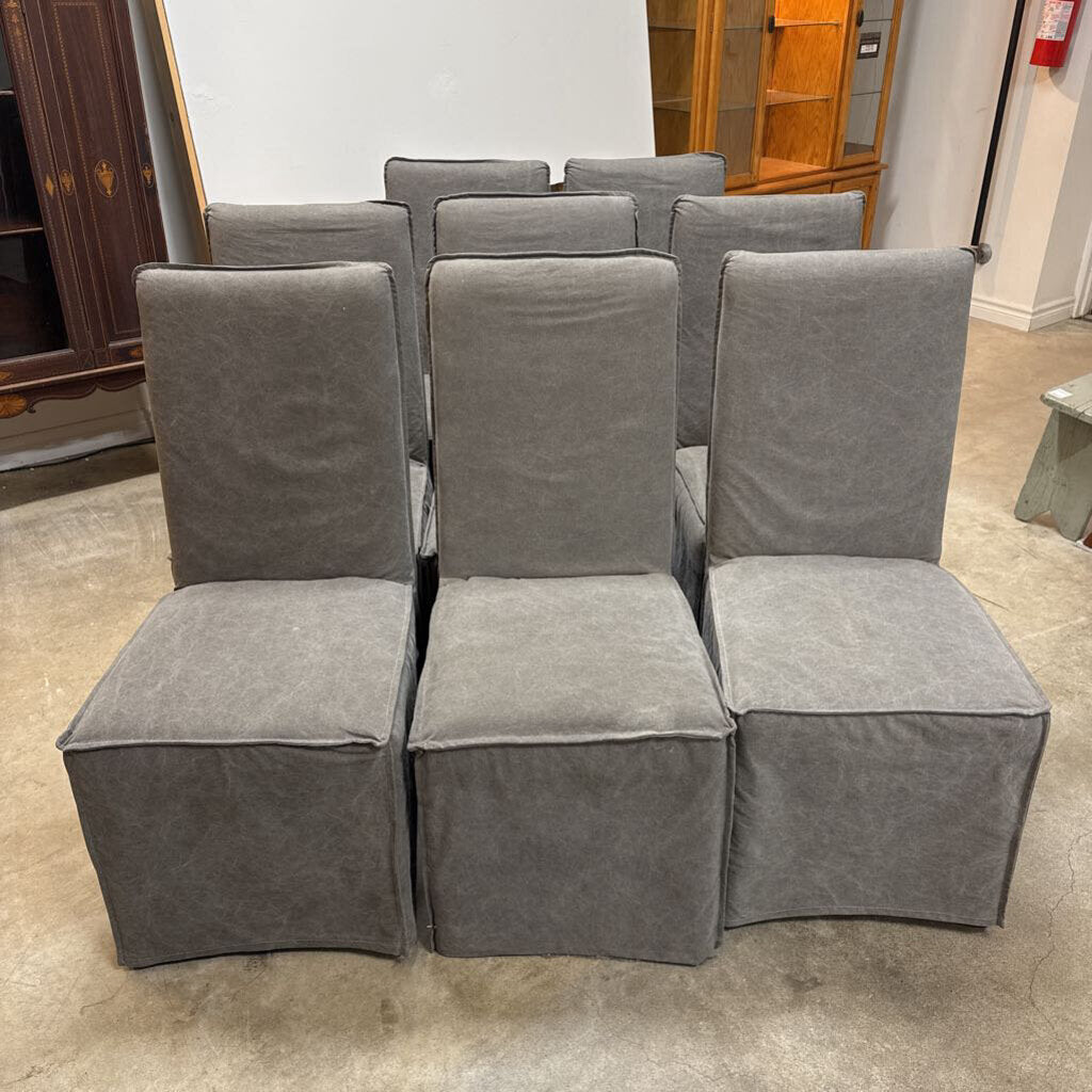 S/8 SLIP COVER DINING CHAIRS