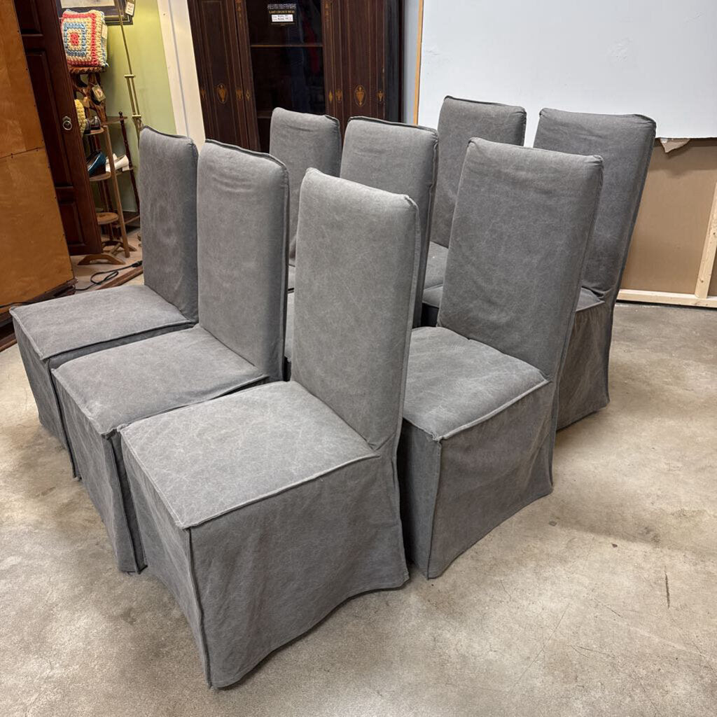 S/8 SLIP COVER DINING CHAIRS