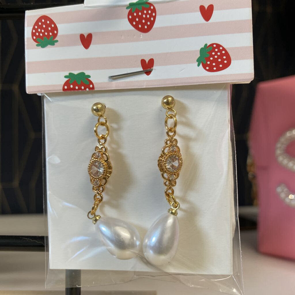 18k Gold Plated Pearl Drop Earings