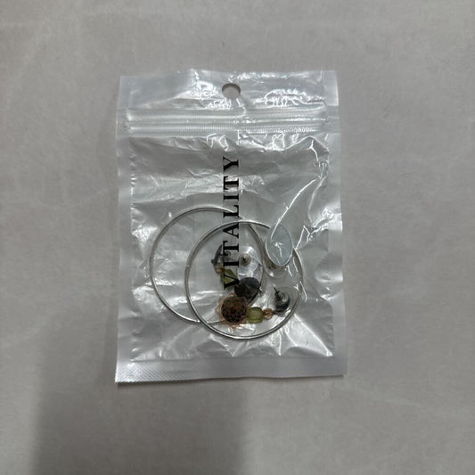 SILVER HOOP AND BEADED EARRINGS