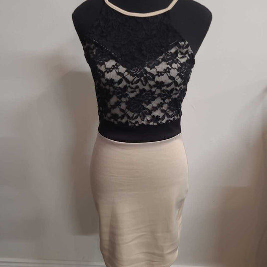 BEIGE & CREAM LACE DRESS