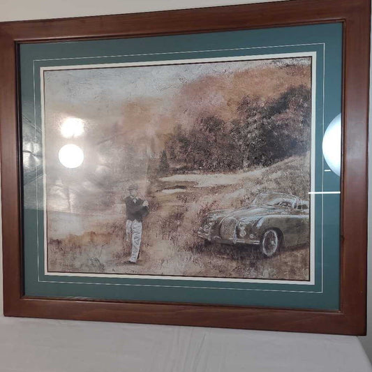 GOLFER W/CAR BY RICHARD HALL