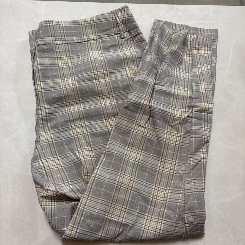 NEUTRAL PLAID DRESS PANTS