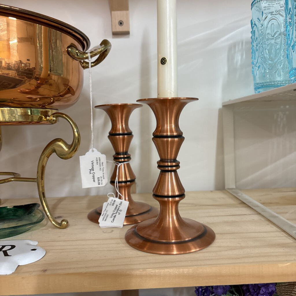 Vntg Copper Candle Holders (Set of 2)