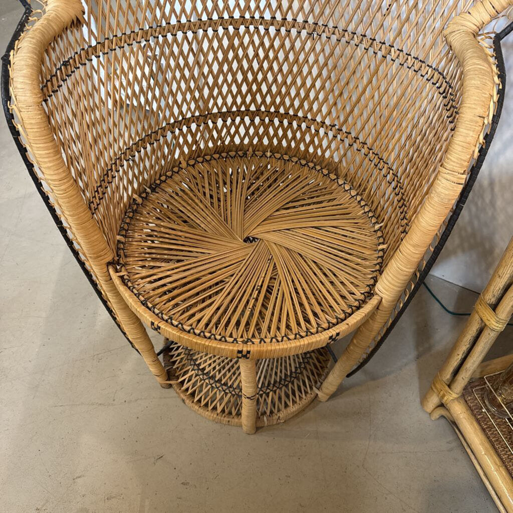 LG MID CENTURY RATTAN PEACOCK CHAIR