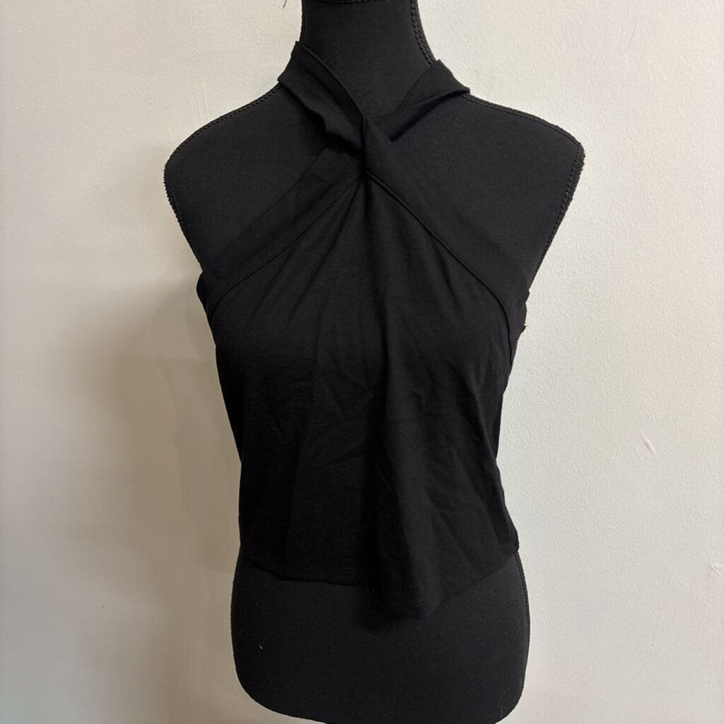 HALTER CROPPED CRISS-CROSS TANK