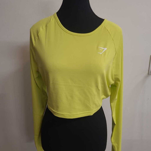 YELLOW CROPPED ACTIVEWEAR TOP