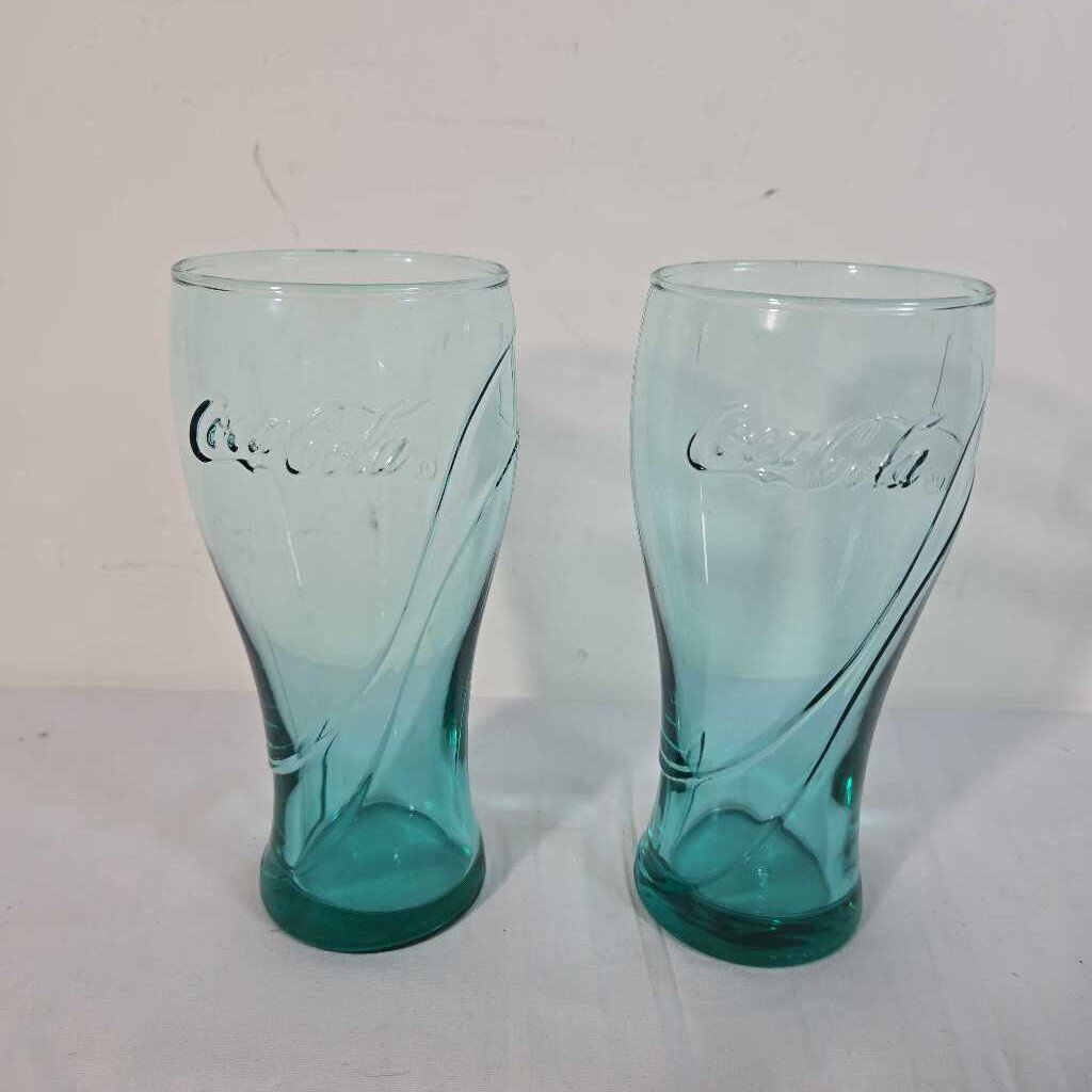 PR COCA COLA TEAL GREEN TUMBLERS
