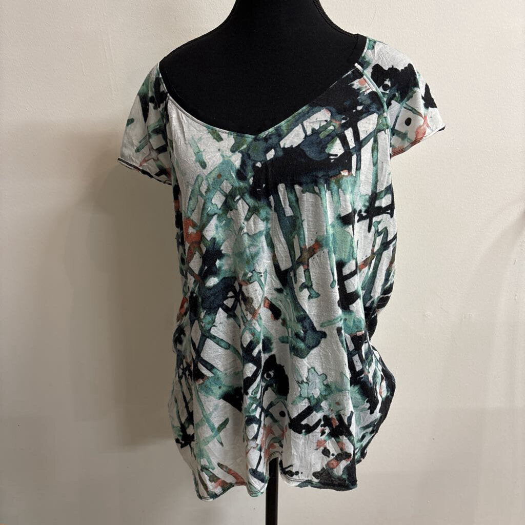 WATERCOLOURED V-NECK T-SHIRT