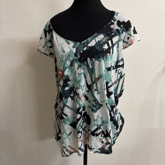 WATERCOLOURED V-NECK T-SHIRT