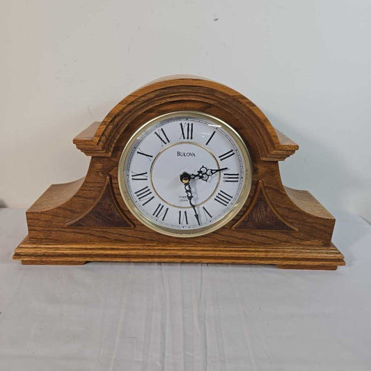 BULOVA OAK MANTEL CLOCK