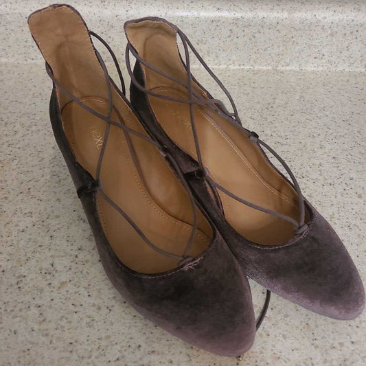 TAUPE VELOUR LACE UP SHOES