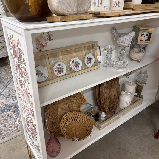 White Bookcase with Transfer - Refinished