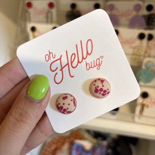 STUD EARRINGS - PINK SPLATTER