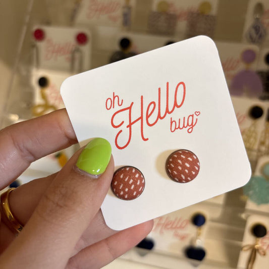 STUD EARRINGS - TERRA COTTA DOTS