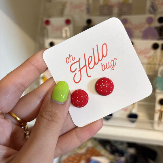 STUD EARRINGS - RED DOTS