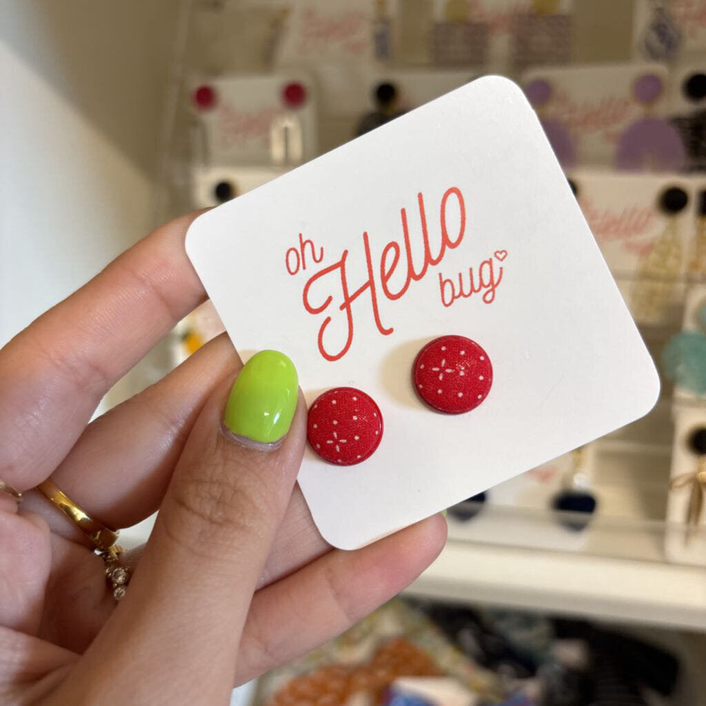 STUD EARRINGS - RED DOTS