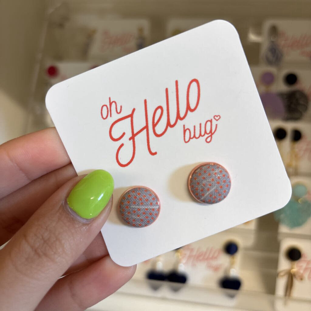 STUD EARRINGS - PINK DOTS