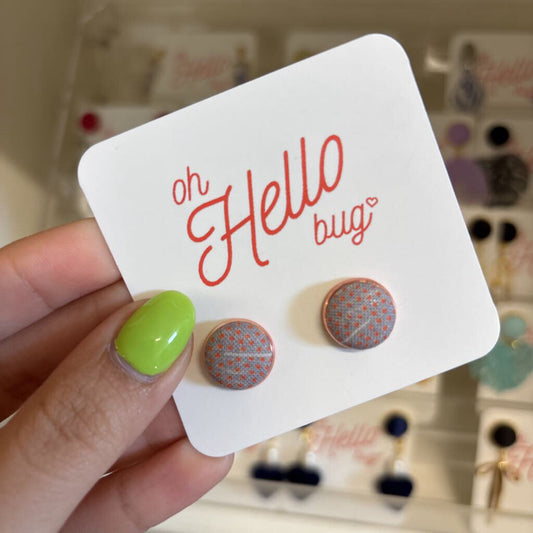 STUD EARRINGS - PINK DOTS