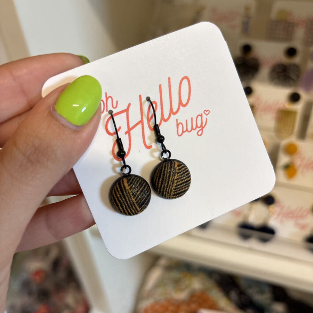 DANGLE EARRINGS - SAGE GREEN STRIPE