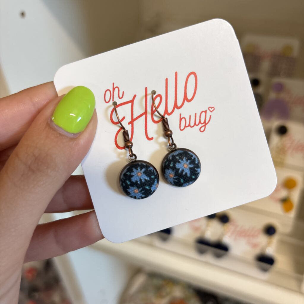 DANGLE EARRINGS - BLUE FLOWERS