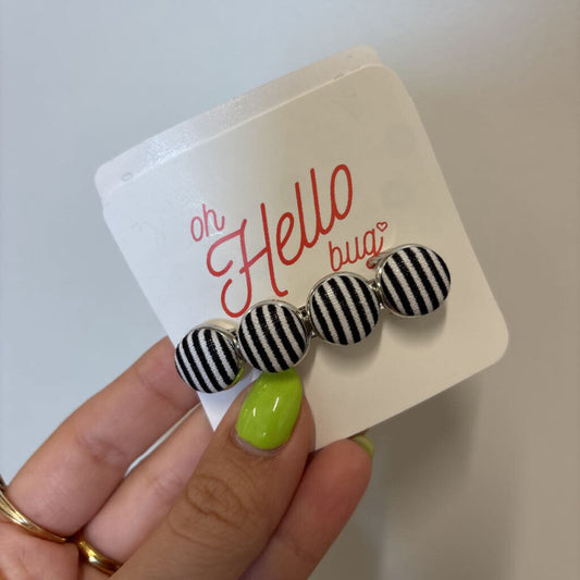 BARRETTES - B&W STRIPES