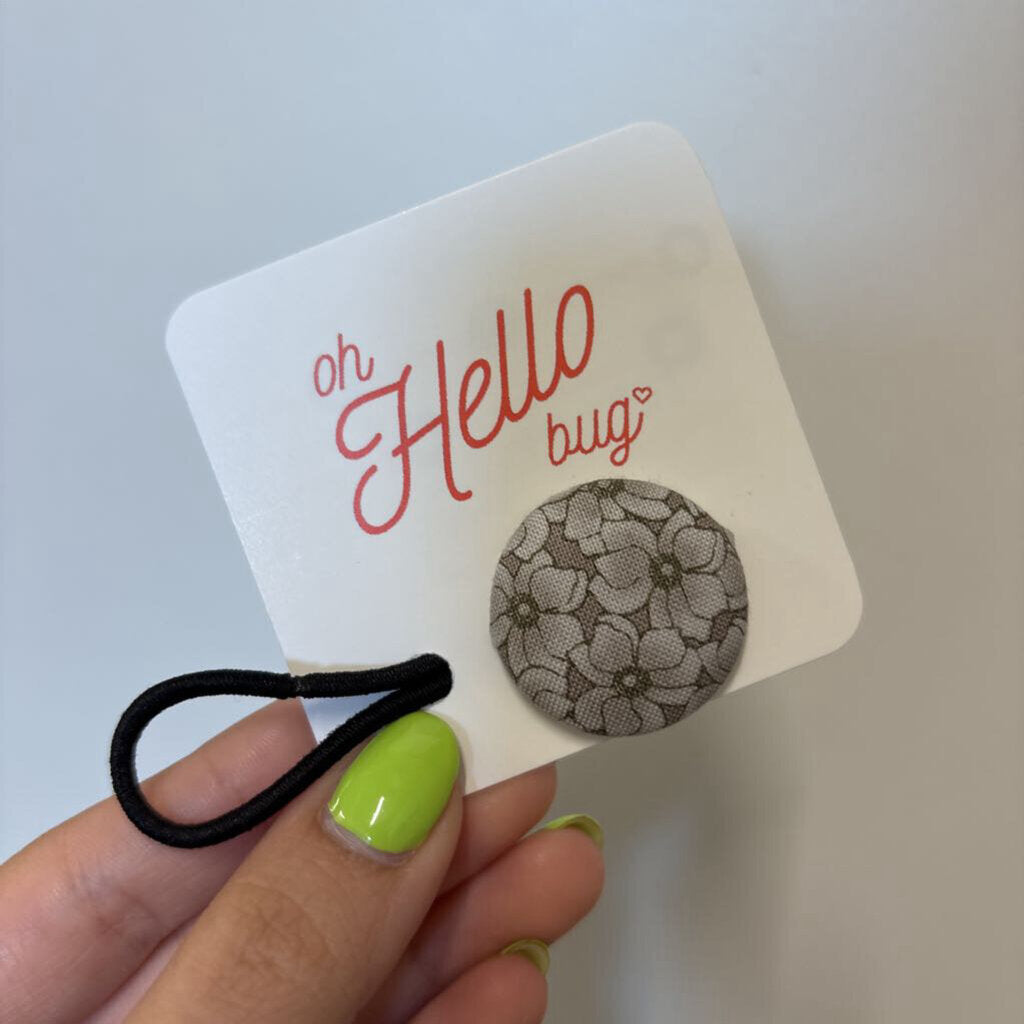 HAIR TIES - GREY FLOWER