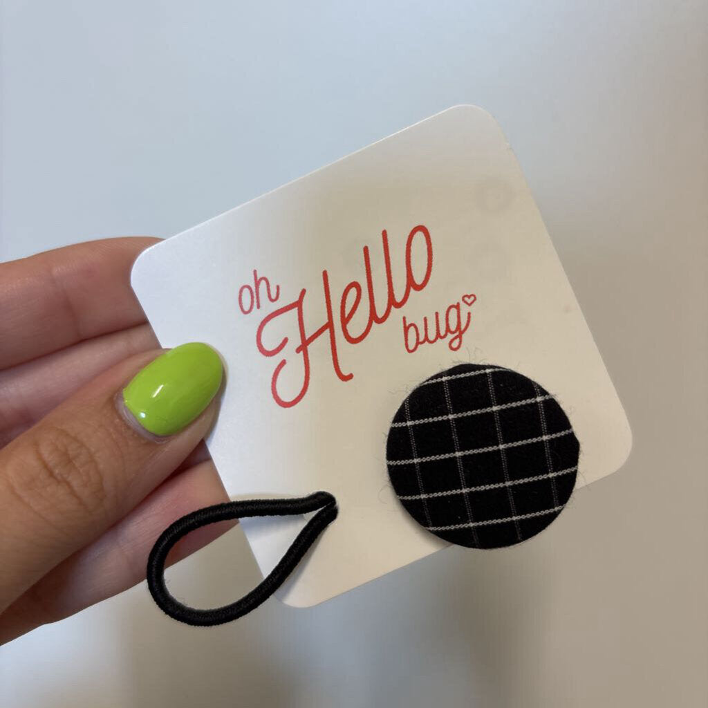 HAIR TIES - BLACK GRID