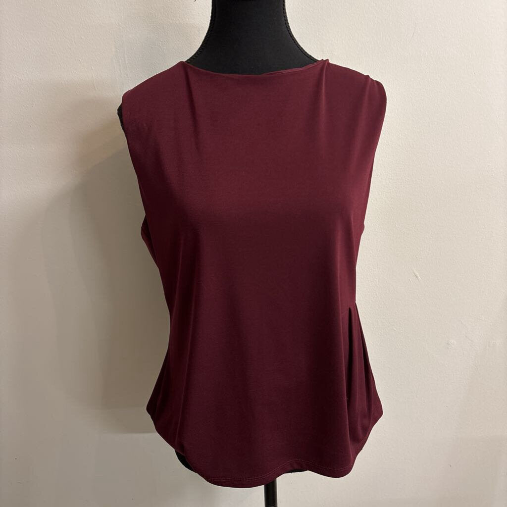 BURGUNDY TANK W/PLEATED DETAIL