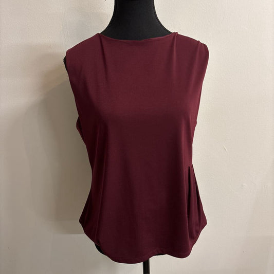BURGUNDY TANK W/PLEATED DETAIL