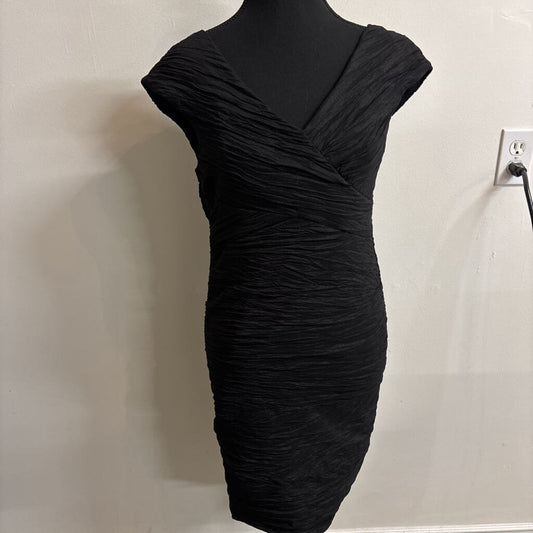 CAP SLEEVE MIDI BLACK DRESS