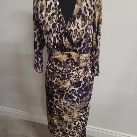 PURPLE PRINT WRAP DRESS