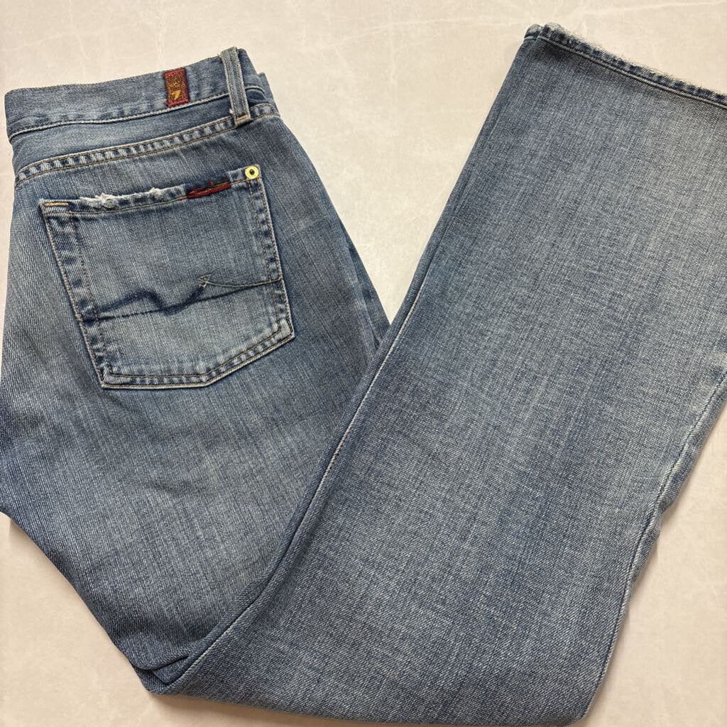 7 FOR ALL MANKIND FLARE LIGHT DENIM JEANS