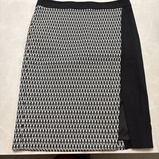 ASYMMETRIC PATTERNED PENCIL SKIRT