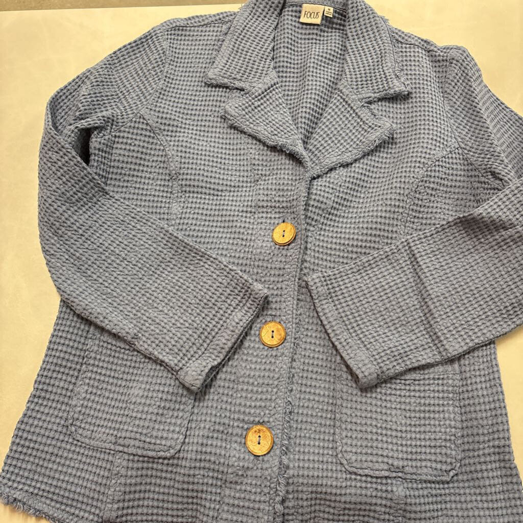 BLUE WAFFLE WEAVE JACKET