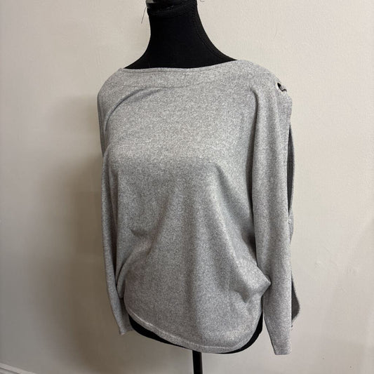 GREY BOAT NECK SWEATER