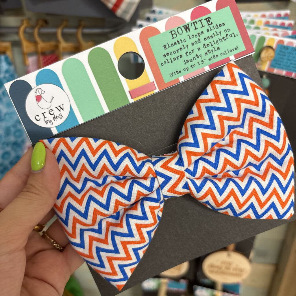 Bowtie - Orange & Blue Chevron