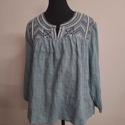 LIGHT BLUE PHEASANT TOP