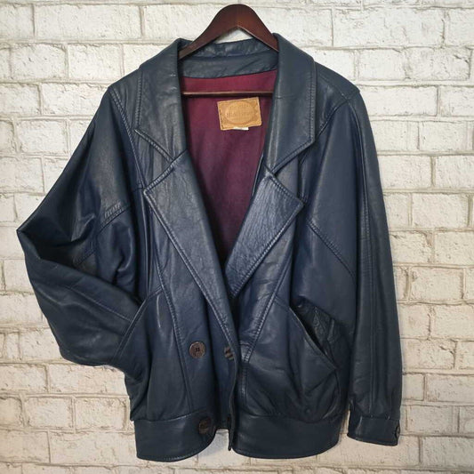 the olde Hide House Acton Blue VIntage Leather Jacket