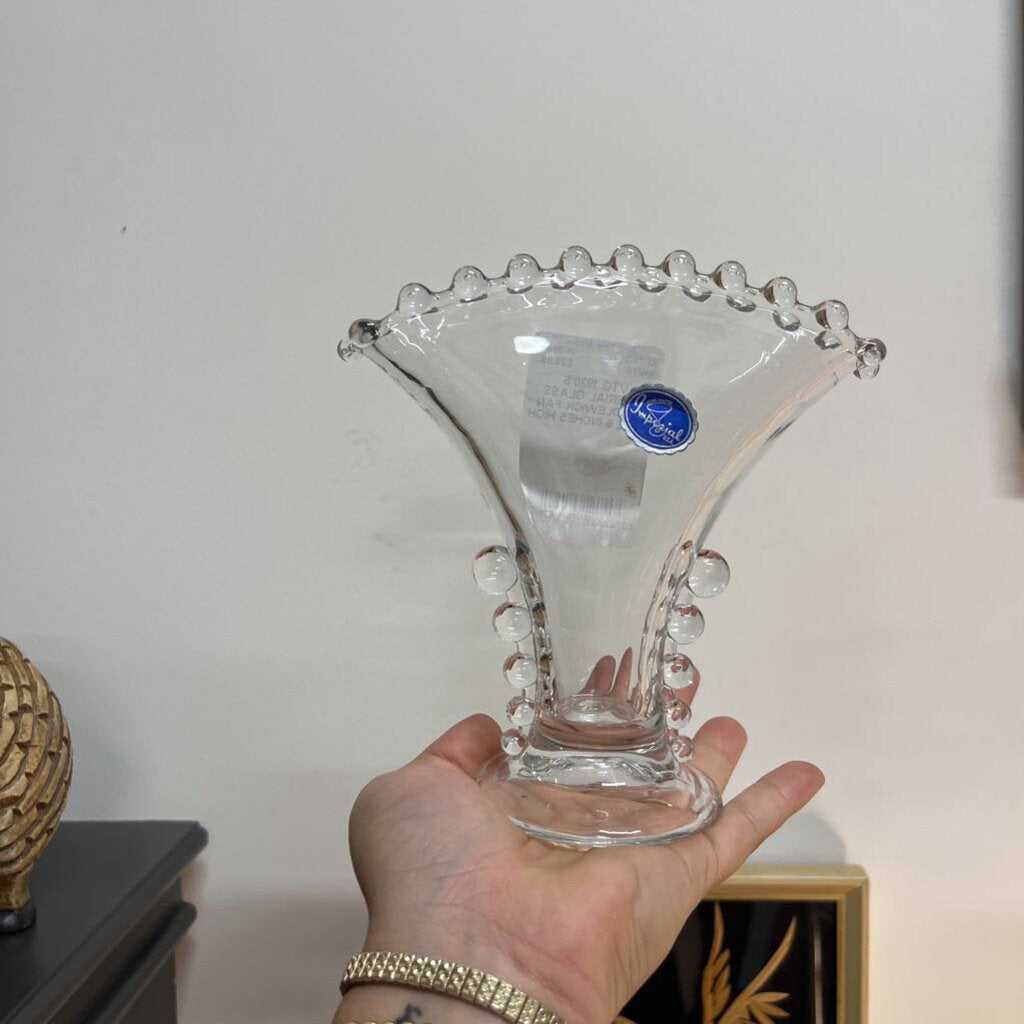 VTG 1930'S IMPERIAL GLASS CANDLEWICK FAN VASE