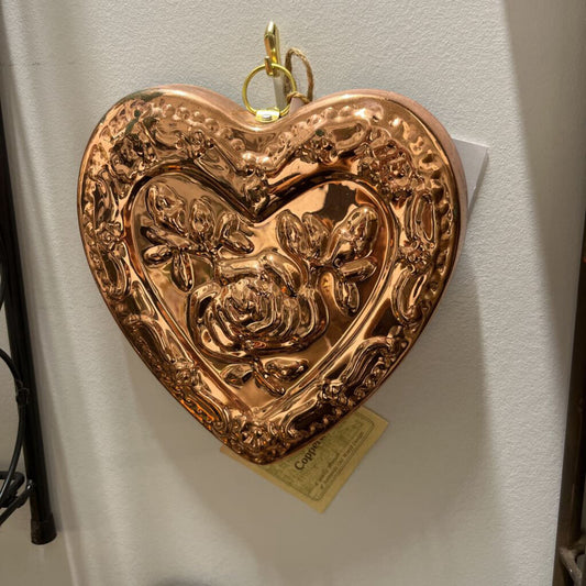 VTG SOLID COPPERWARE JELLO MOLD HEARTS & ROSES