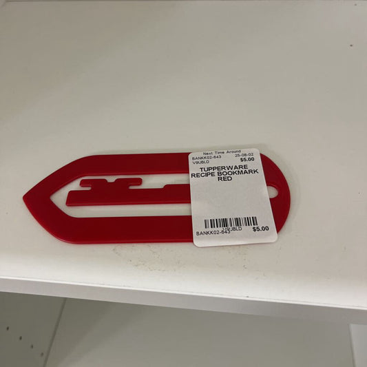 TUPPERWARE RECIPE BOOKMARK RED